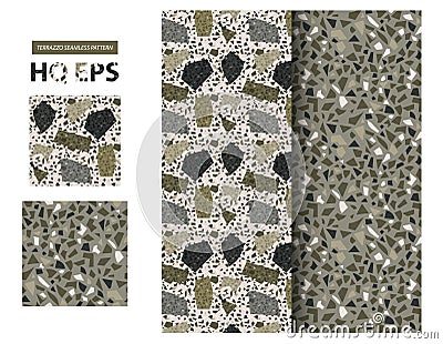 Terazzo Pattern. Seamless Granite Floor Background Vector Illustration