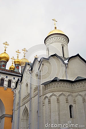 Terem churches of Moscow Kremlin. Color picture. Stock Photo