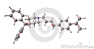 Terfenadine molecular structure isolated on white Cartoon Illustration