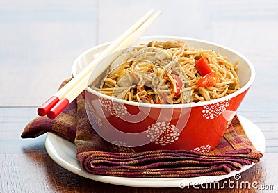 Teriyaki Sesame Noodles Stock Photo