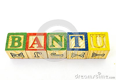The term bantu displayed visually Stock Photo