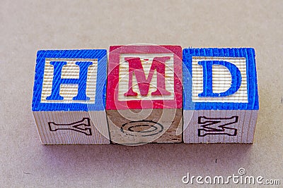 The term HMD isolated on a clear background Stock Photo