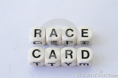 The term race card Stock Photo