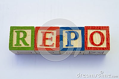 The term repo isolated Stock Photo