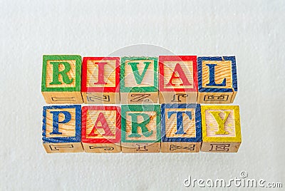 The term rival party visually displayed Stock Photo