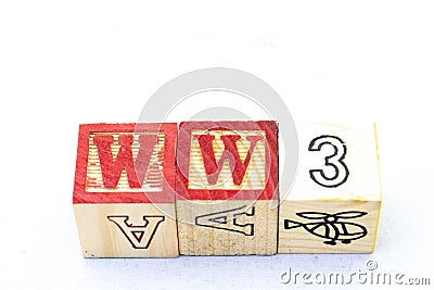 The term WW3 displayed visually Stock Photo