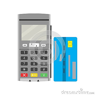 Terminal and credit card Vector Illustration