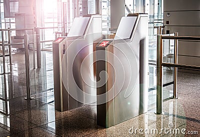 Terminal gateway in aeroport Stock Photo