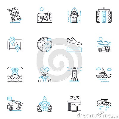 Terminal linear icons set. Command-line, Console, Prompt, Shell, Terminal, Scripting, Unix line vector and concept signs Vector Illustration