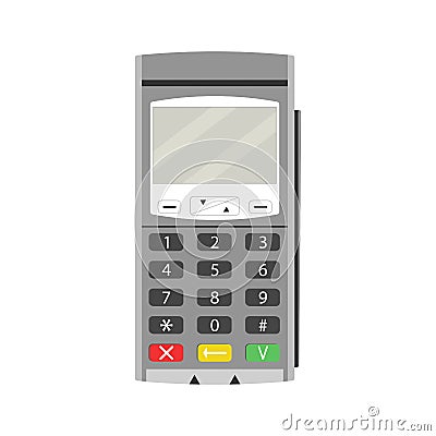 Terminal for payment by card Vector Illustration