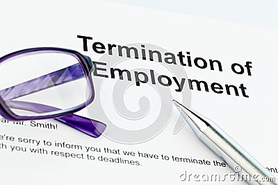 Termination by employer (English) Stock Photo