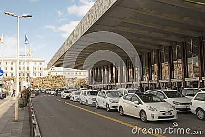 Termini Station, central railway station, public transportation, Rome. Editorial Stock Photo