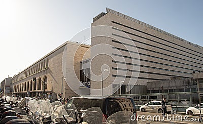 Termini Station, central railway station, public transportation, Rome. Editorial Stock Photo