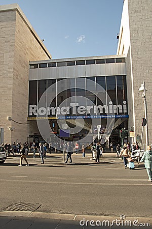 Termini Station, central railway station, public transportation, Rome. Editorial Stock Photo