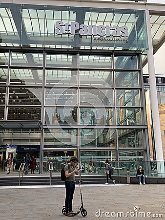 London St Pancras International, is a central London railway terminus on Euston Road in the London Borough of Camden. Editorial Stock Photo