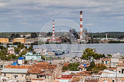 Termoelectrica Carlos Manuel de Cespedes power plant in Cienfuegos, Cu Stock Photo