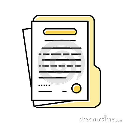 terms condition paper document color icon vector illustration Vector Illustration