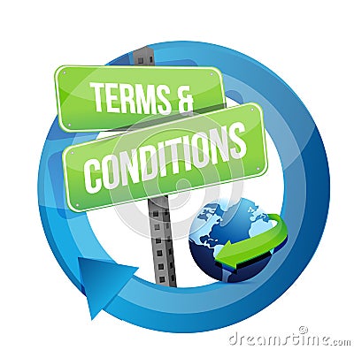 Terms and conditions road sign illustration Cartoon Illustration