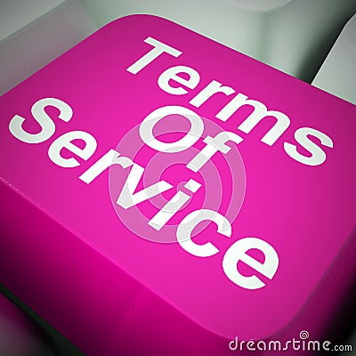 Terms of service button to show general user requirements - 3d illustration Cartoon Illustration