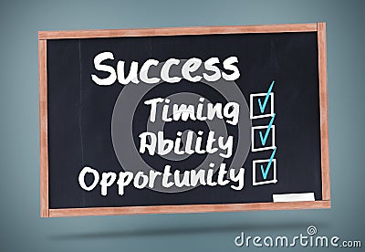 Terms of success written on a chalkboard Stock Photo
