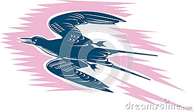 Tern bird flying Vector Illustration