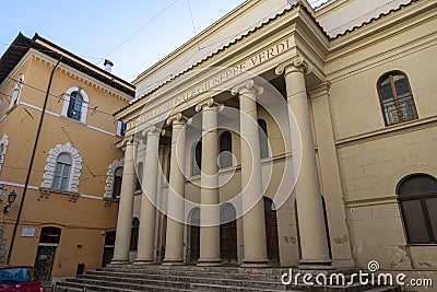 Verdi Theater in corso vecchio in the center of Terni Editorial Stock Photo