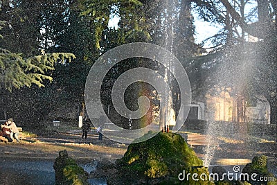 Terni walk fountain Stock Photo