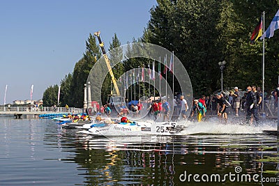 The general start of water fireballs Editorial Stock Photo