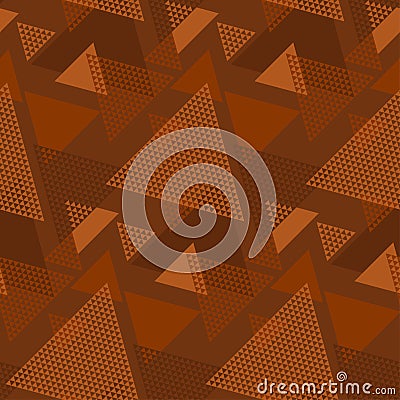 Terra-cotta natural color geometric seamless pattern Vector Illustration
