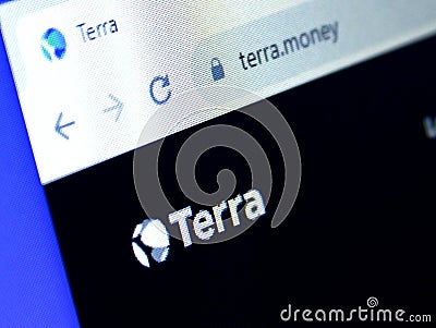 terra Cryptocurrency blockchain, luna Editorial Stock Photo