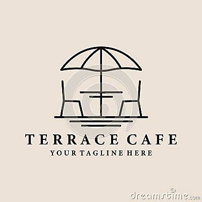 Terrace cafe art logo, icon and symbol, vector illustration design Vector Illustration