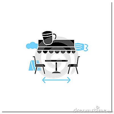 Terrace cafe glyph icon Vector Illustration