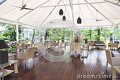 Terrace in front of the australian jungle Stock Photo