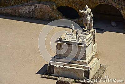 Terrace of Marcus Nonius Balbus, Roman proconsul and benefactor, in Herculaneum, Italy Editorial Stock Photo