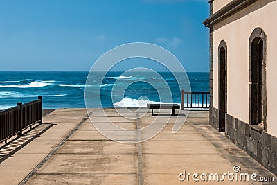 Terrace overlooking the sea Stock Photo