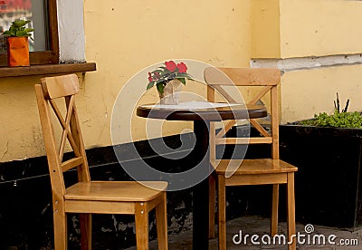 Terrace of a street cafe Stock Photo