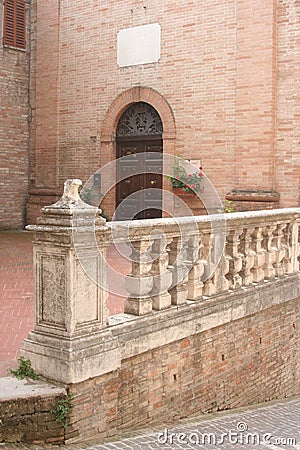 Terrace in Urbino downtown Stock Photo