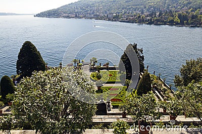 The terraced gardens of Isola Bella Stock Photo