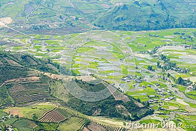 Terraced rice fields in Vietnam Stock Photo