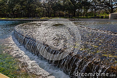 Terraced waterfall at Hermann Park Houston Texas USA Stock Photo