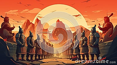 Terracotta Army in China Illustration Stock Photo
