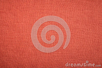 Terracotta linen canvas, woven textured background Stock Photo