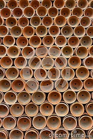 Terracotta plant pots Stock Photo