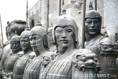 Terracotta sculptures depicting the armies of Qin Shi Huang, the first Emperor of China Editorial Stock Photo