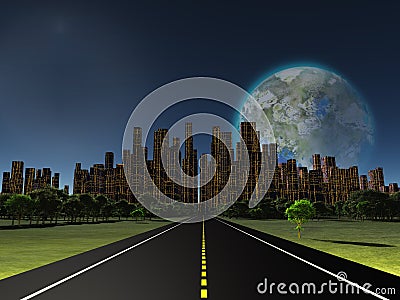 Terraformed moon Stock Photo