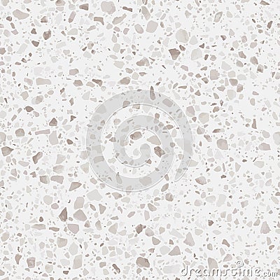 Terrazzo flooring texture. Realistic vector pattern of mosaic floor with natural stones, granite, marble, quartz, concrete. Vector Illustration