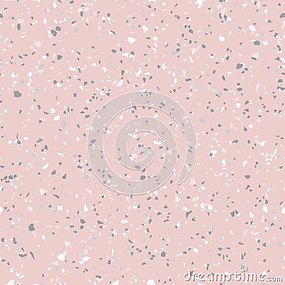 Terrazzo marble flooring seamless pattern. Vector texture in soft pastel colors Vector Illustration