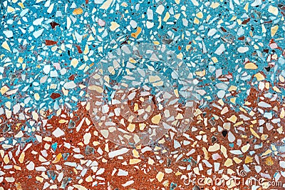 Terrazzo polished stone floor. Stock Photo