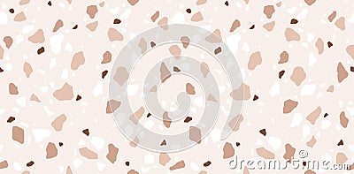 Terrazzo seamless pattern. Modern monochrome tile texture. Vector abstract background Stock Photo