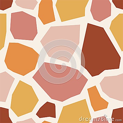 Terrazzo traditional venetian floor marble texture seamless pattern, granite and quartz rocks mixed Vector Illustration